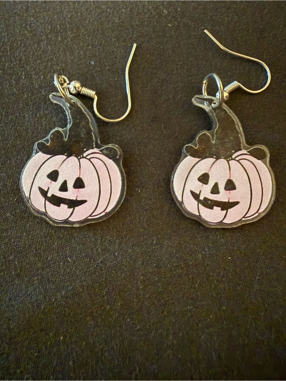 Pink Pumpkin Jack-O'-Lantern Dangle Earrings for Women